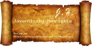 Javorniczky Henrietta névjegykártya